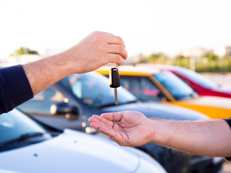 Keys being handed to the customer